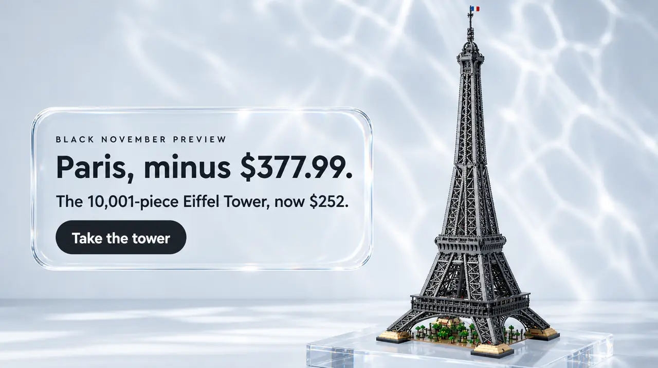 Black November preview. Paris, minus $377.99. The 10,001-piece Eiffel Tower, now $252.
